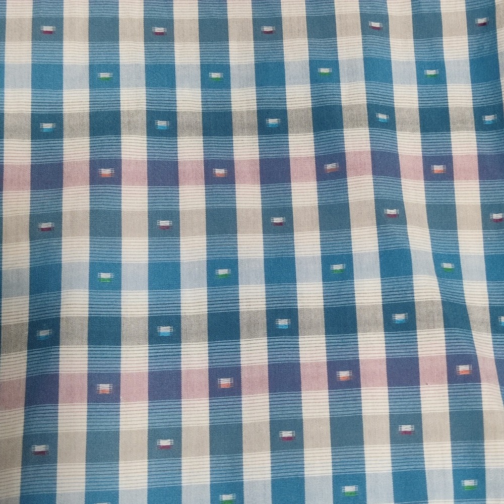TOMMY BAHAMA JEANS ISLAND MODERN‎ FIT Men XL Blue Geo Check Cotton Shirt EUC - Picture 3 of 15